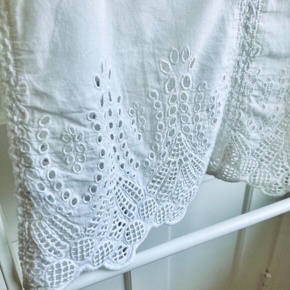 100% cotton white Paige v-neck eyelet camisole tank top - Picture 2 of 6